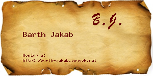 Barth Jakab névjegykártya